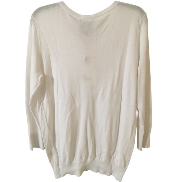 NWT Alex Marie Small White Coral Horizon Lightweight Button Up Sweater - Picture 2 of 5